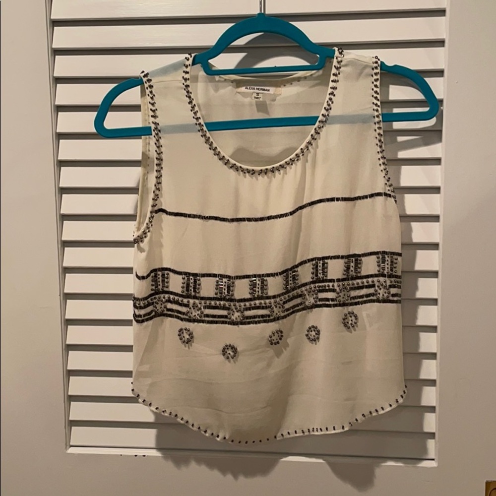 Beaded sleeveless shirt